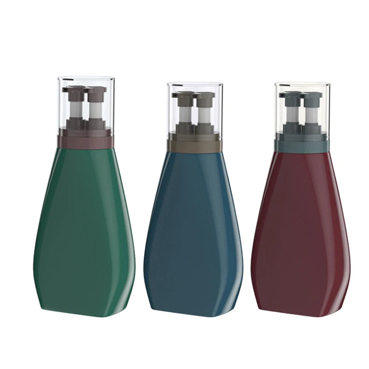 BORUI Unique Empty 500ml Hotel Double Tube Dual Lotion Pump Bottle Pump Sprayer for Shampoo Skin Care Serum Face Mask