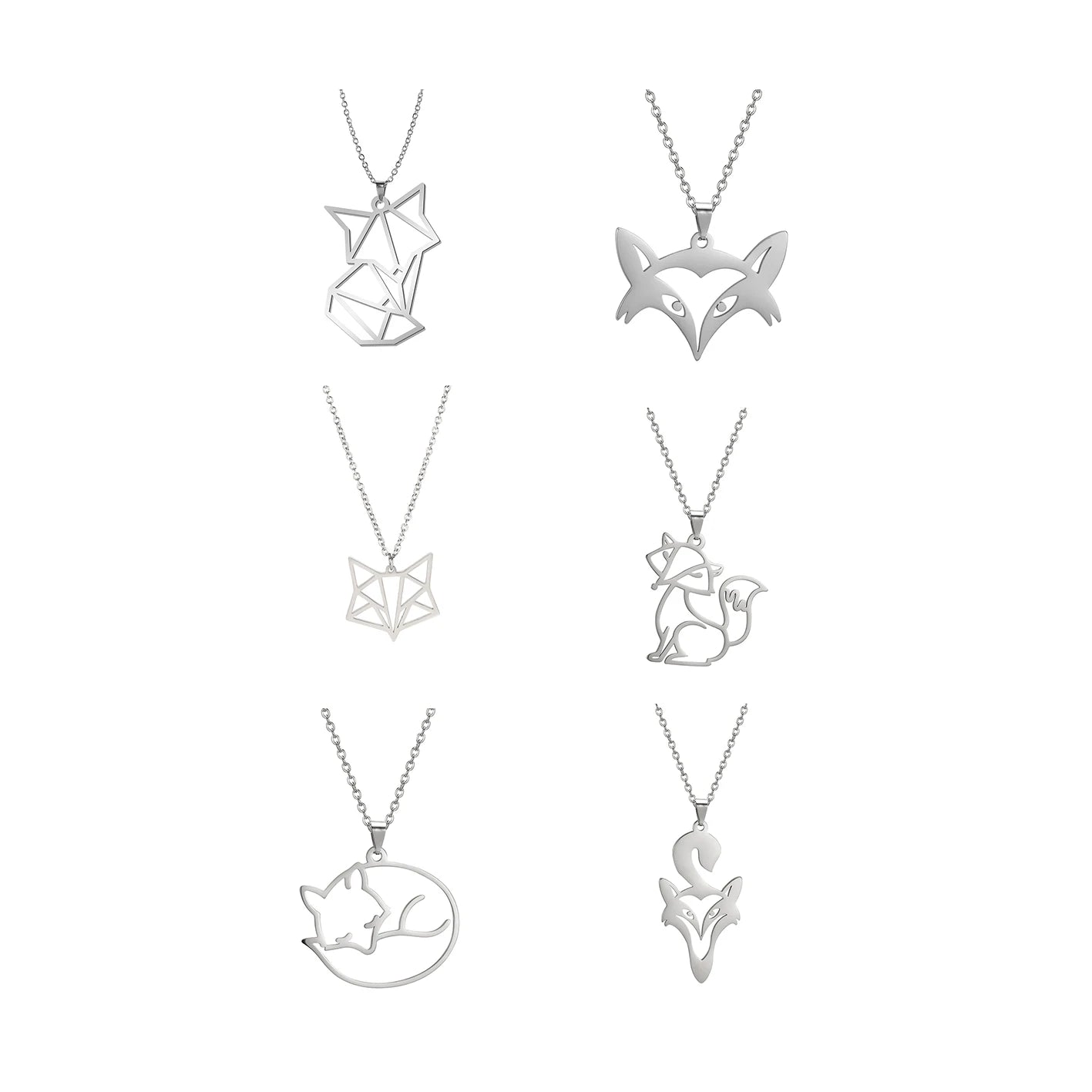Hollow Out Animal Necklace Fox Gold Necklace Pendant Fashion Stainless Steel Gold Plated Pendant Necklace for Women
