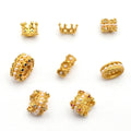 Vekeklee Brass Gold Round Large Hole Pearls Ring Bead Metal Bracelet Necklace Spacer Beads Handmade DIY for Nail Art Decoration