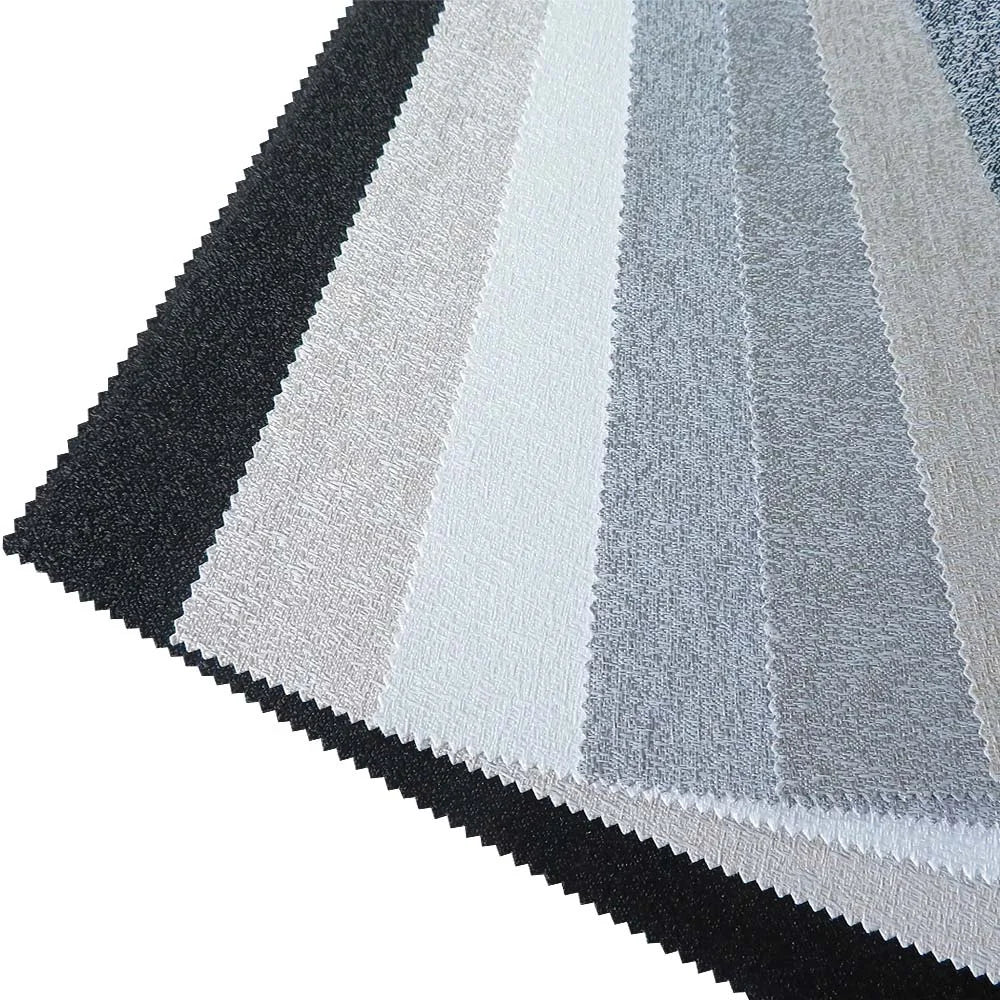 The Thinnest Colorfast PVC Vinyl Fiberglass Double Layer Blackout Roller Blind Fabric for Office Hotel Made in China