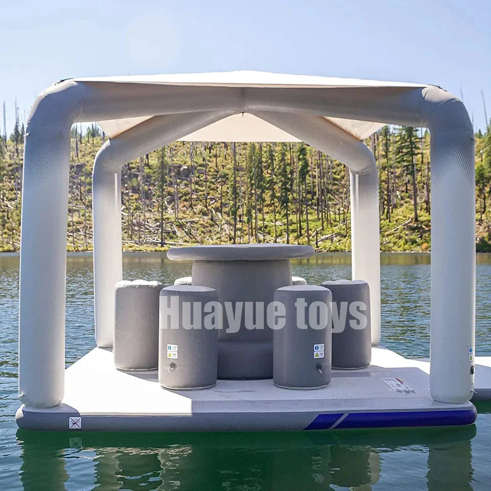 Floating Inflatable Dock Resting Island With Shape Tent Floating Mat Floating Dock Platform Amusement Equipment Inflatable