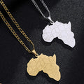 Hot Selling 18K Gold-plated Necklace Original Hip-hop Necklace Retro Ethnic Style Creative Stainless Steel African Map Necklace