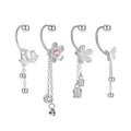Flower Stud 925 Sterling Silver Lotus Gardenia Butterfly CZ Screw Back Earrings Set for Women Fine Jewelry Wholesale
