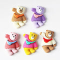 100pcs Cartoon Resin Bear Figurines Flat Back Animal DIY Crafts  Accessories  Headdress Phone Shell Patch Arts Home Ornaments