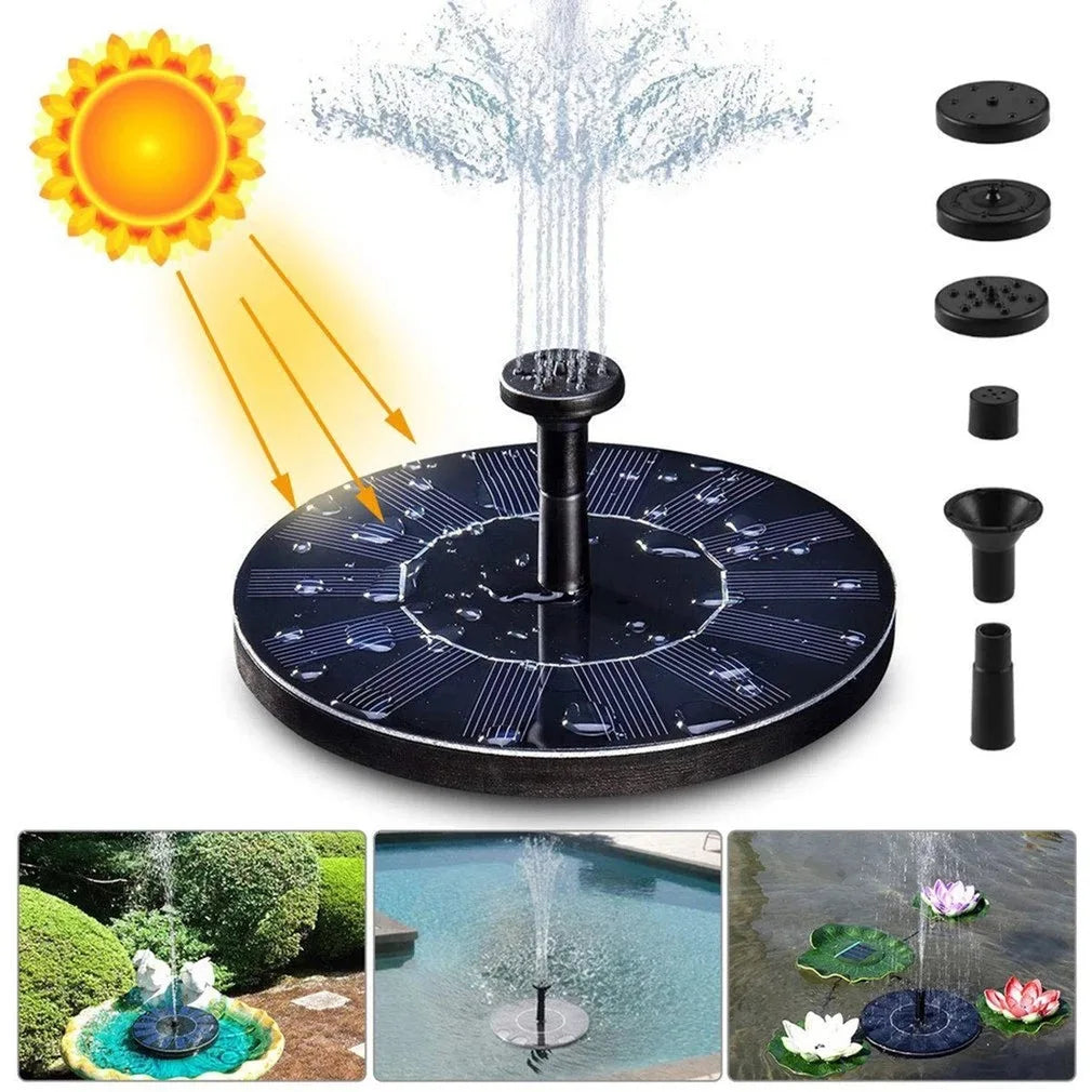 Outdoor Waterproof 7V1.4W Solar Floating Water Fountain for Garden Pool Landscape