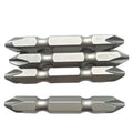 Durable 50mm 1/4" Hex Shank PH2 Industrial Grade Nickel-Finished Magnetic Screwdriver Bit Set Double-Head Steel Handle OEM