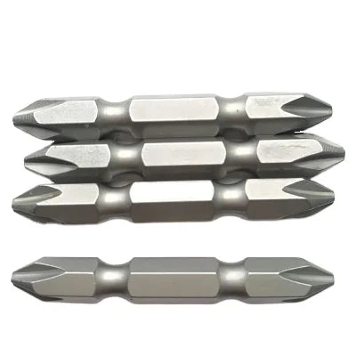 Durable 50mm 1/4" Hex Shank PH2 Industrial Grade Nickel-Finished Magnetic Screwdriver Bit Set Double-Head Steel Handle OEM