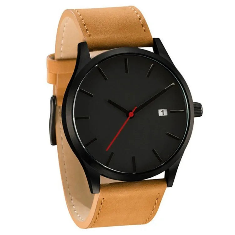 OEM ODM Hot Sell Men's Calendar Fashion Business Watch Leather Quartz Watch