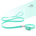 New Luxury Dog Leash Set 17 Colors Eco-Friendly PVC Silicone Collar Waterproof Print Adjustable Rope Rivet Decoration