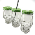 Wholesale 500ml Skull-shape Glass Mason Jars Creative Mason Bottle Mug Coffee Cup with Lid