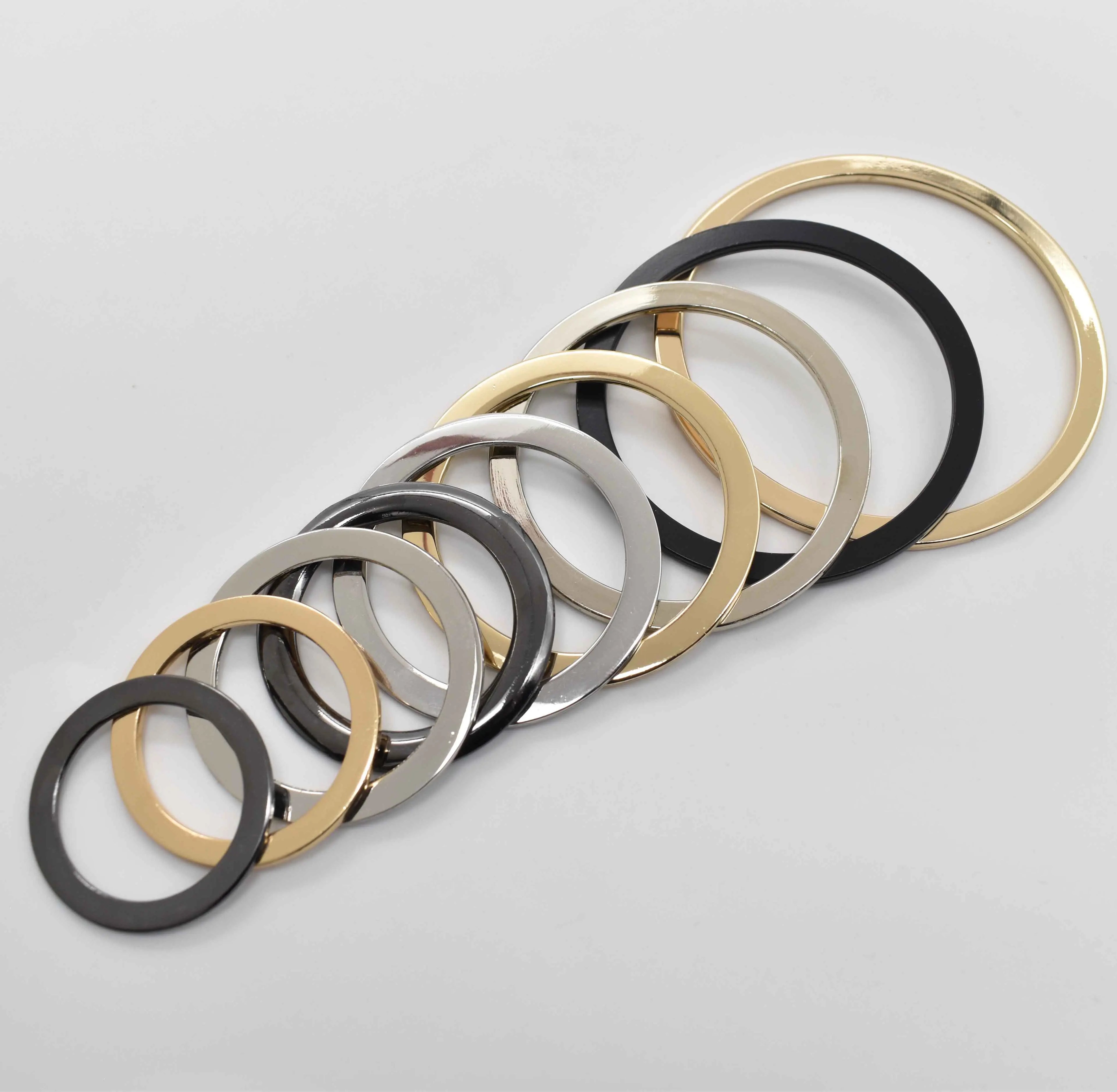 40mm45mm50mm58mm Classic Multi-size Seawater-proof Polished High Quality Flat Rings for Clothing Decoration Swimsuit Accessories