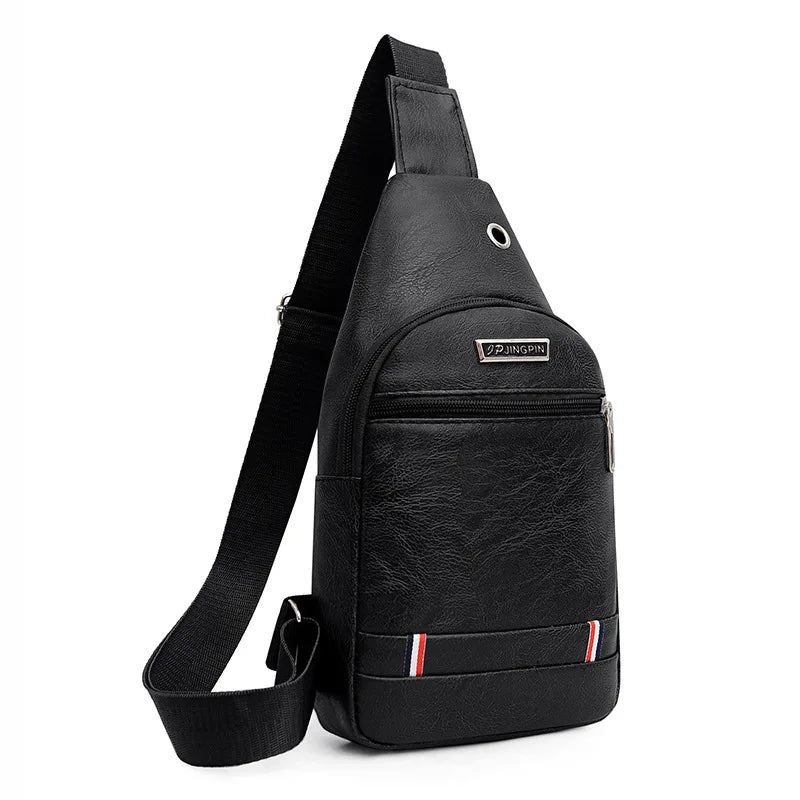New Fashion Pu Waterproof Lightweight Portable Cool Outdoor Cycling Sports Travel Chest Bag Man