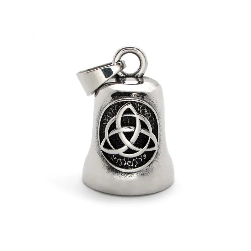 Custom Punk Style Skeleton Motorcycle Bell Pendant Necklace for Men Trendy Alloy Metal with Box Chain for Weddings and Parties
