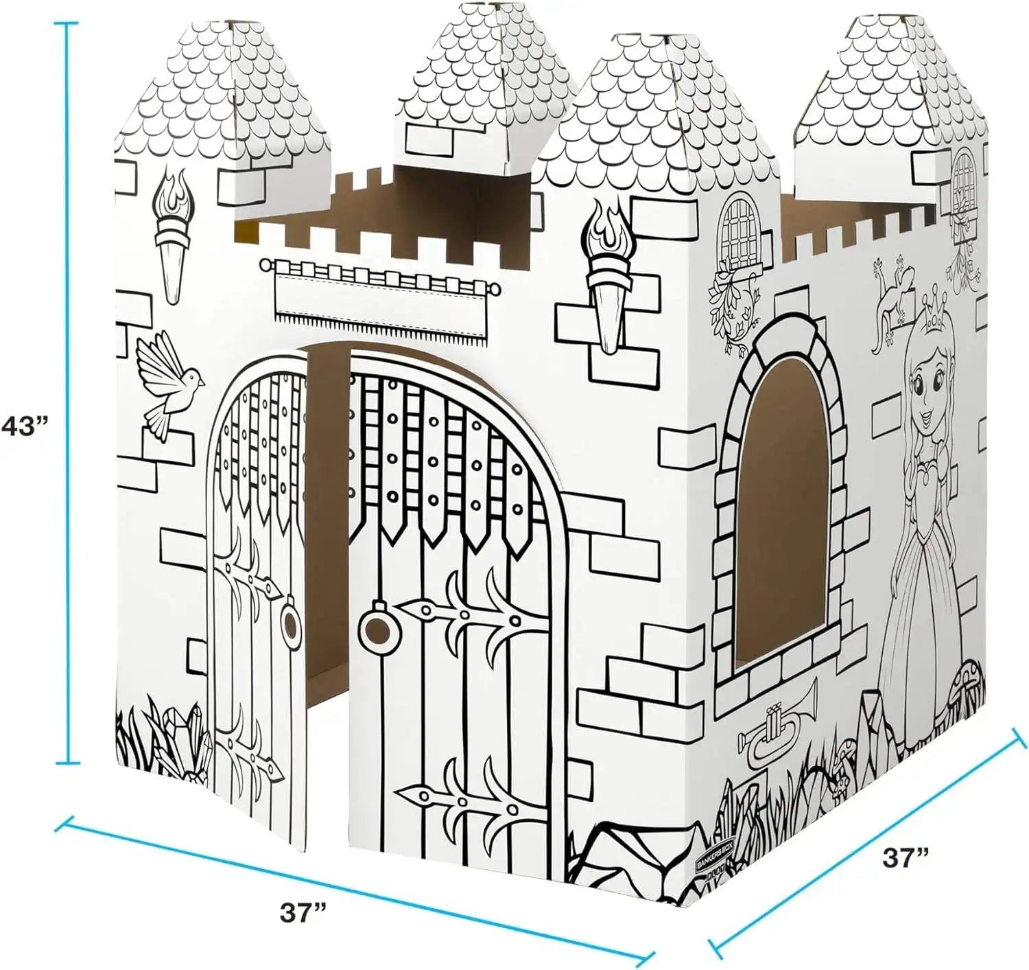 Sunbeauty Play Castle Playhouse Cardboard Playhouse and Craft Activity for Kids Puzzles Toy DIY Coloring Paper Castle