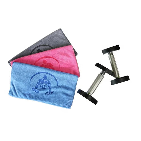 Custom Laser Embroidered Logo Microfiber Fitness Towel Low MOQ Colorful Gym Beach Towel