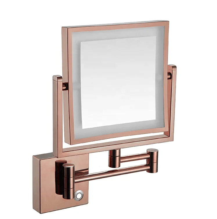 Wall Mounted 2-face Makeup Hotel Bathroom Vanity Mirror With Led Light Magnifying