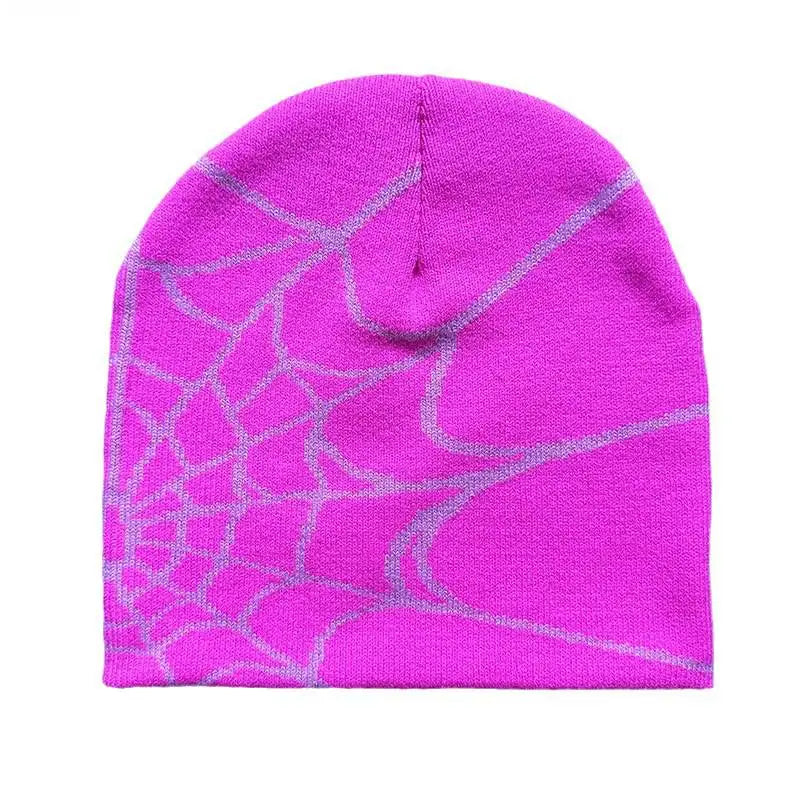 Acrylic Jacquard 3D Embroidery Custom Printed Pattern Logo Ski Mask Winter Knitted Hat Fashion Unisex Unique Spider Street