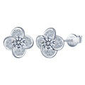 925 Sterling Silver VVS Diamond Luxury Fine Jewelry Cluster Moissanite Flower Stud Earrings for Men and Women