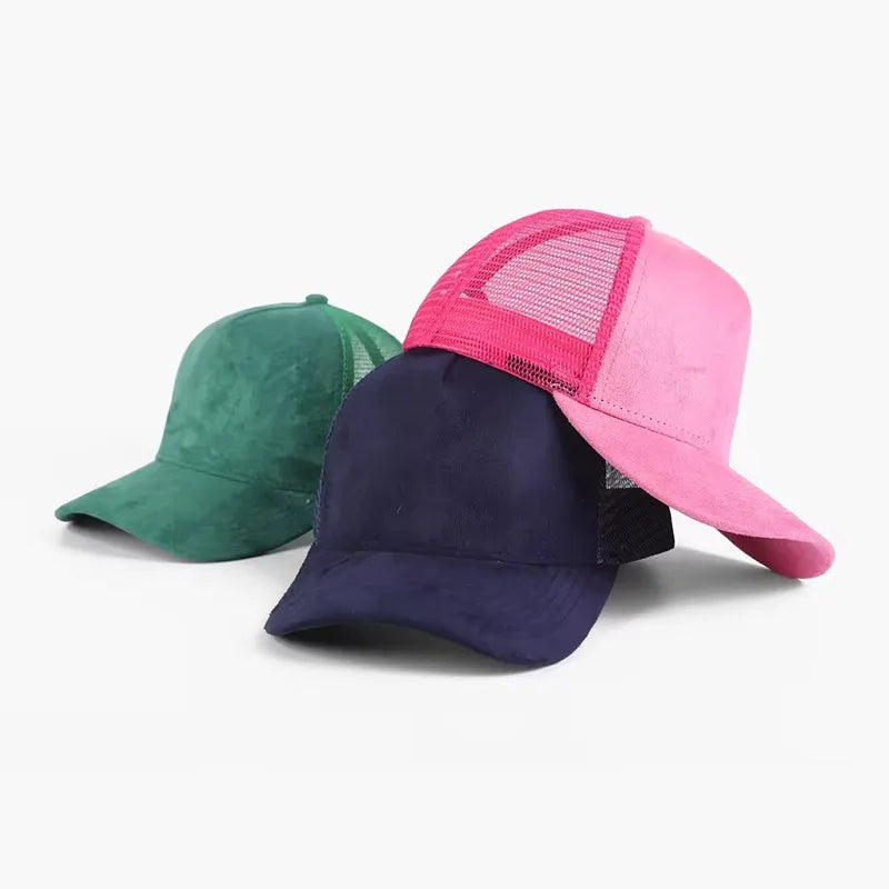 Customize Mesh Hats Custom Logo Blank Plain Trucker Cap Embroidery Suede Trucker Hats