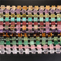 Natural Faceted Carved Big Cube Gemstone Beads Clover Shape Amethyst Quartz Jade Amazonite Stone Beads for Jewelry Making 12mm