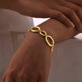 New Arrival Titanium Steel Big Small Ellipse Circle Chains 18k Gold Plated Bracelets Bangles Jewelry for Women