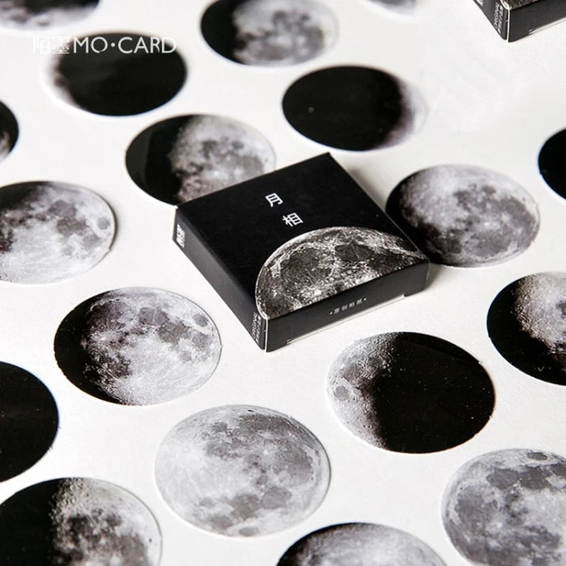 45pcs Per Pack Moon Phase Planet Creative Boxed Sticker DIY Dairy Decorative Stickers Personalized Scrapbooking Sticker
