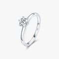 925 Sterling Silver Charming Simple Round Clear CZ Engagement Bands Rings for Women Wedding Statement Jewelry