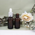 15ml 50ml 100ml Glass Amber Essential Oil Dropper Bottle Round Cosmetic Serum Hair Oil Bottle with Black Gold Cap