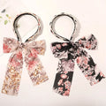 Sweet Pearl Pastoral Style Floral Headband Girl/Lady Ribbon Hair Band with Bow Fabric Hair Accessories