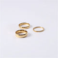 Simple Personality Titanium Steel 14K Gold IP Plating Stainless Steel 1mm 3mm 6mm Band Rings