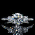 CAOSHI Classic 4 Claws Stone Women Wedding Band Jewelry Woman Antique Style Dainty Micro Pave Diamond CZ Silver Plated Rings