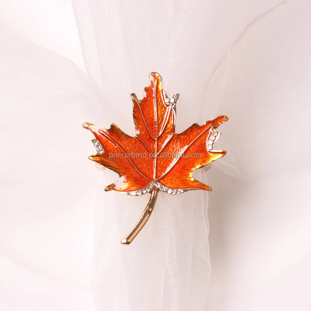 Wholesale Metal Wedding Diamonds Maple Napkin Ring