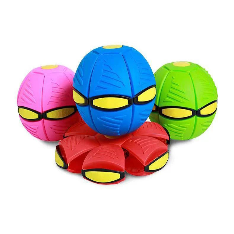 Outdoor UFO for Flying Saucer Interactive Toy with LED Lights-Portable Deformation Design Multi-Color Options