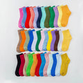 Wholesale Bulk Cheap Pastel Plain Colored Socks Colorful Thin Basic Cotton Socks for Women