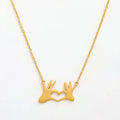 JOOLIM Jewelry Wholesale Cute Heart Gesture Pendant Necklace Stainless Steel 18K Necklace