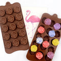 179 Factory Free Sample 15 Hole Rose Shape Silicon Resin Mold Silicon Chocolate Moulds Silicone Ice Cube Tray