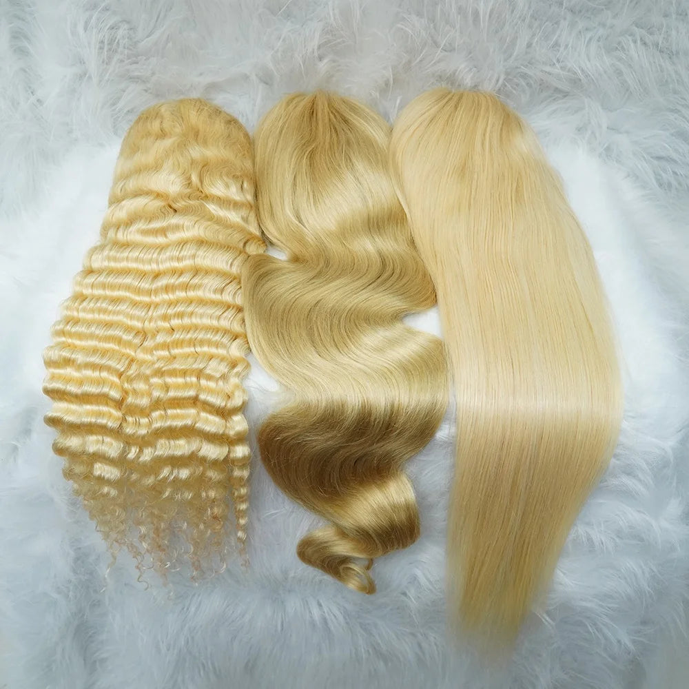 Pre Plucked 613 Blonde Lace Front Wig 200% Density Brazilian Human Hair Transparent for Lace 30 Inch 10A Grade 1 Piece