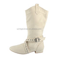Customized Heel 28 Colors Suede Dance Boots Ivory Faux Suede 2CM Heel Line Dance Boots for Women Mid-calf Boots for Dancing