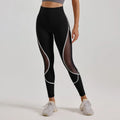 European American XL Women's High Waist Running Yoga Leggings Breathable Elastic Waist Tie-Dye Solid Cross-Border Color Matching