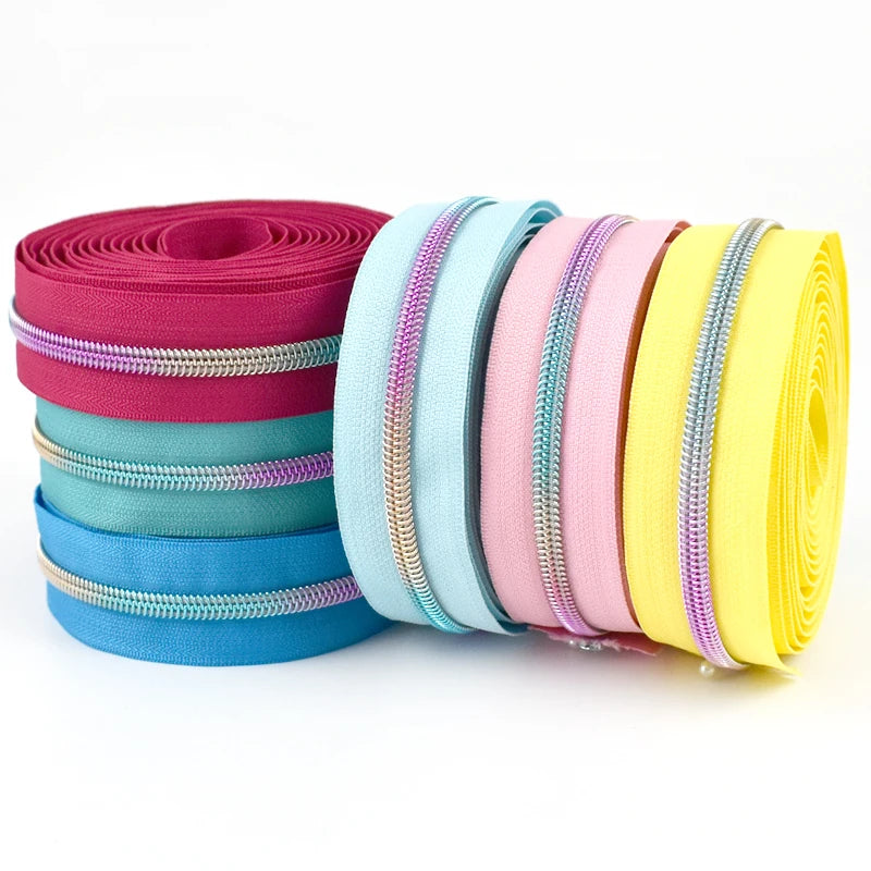 Meetee ZA438 5# DIY Sewing Garment Accessories Eco-Friendly Colorful Custom Nylon Zipper Roll Zippers Tape for Bag Clothes