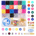 Wholesale 6mm DIY Handmade Flat Round Polymer Clay Spacer Beads Kit With Acrylic Alphabet Heishi Beads for Jewelry Making
