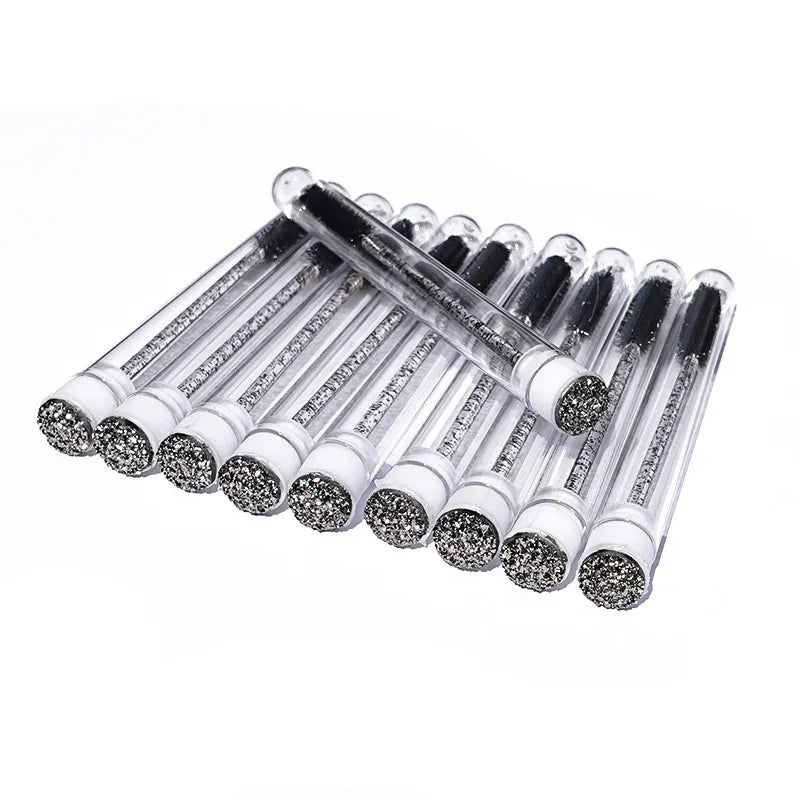 Custom Logo Eyelash Extension Mascara Spoolie Cleaning Brush Disposable Keychain Lash Cleansing Brush in Tube
