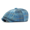 Hot Sale Men Women Kids Winter Warm Octagonal Cap Outside Windproof Woolen Flat Vintage Plaid Driving Thick Beret Painting Hat