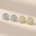Wholesale 925 Silver Stud Earrings Jewelry Women Luxury 18K Gold Plated Sterling Silver Geometric Flower Stud Earrings for Women