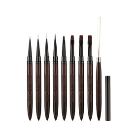Nail Art Gel Brush Crimped Wood Holder Gel Nylon Wool Hair Line Nail Art Gel Polish Nail Brush Set