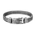 New Men's Personality Bangle Hip Hop Punk Jewelry Double Layers Wheat Chain Retro Stainless Steel Men Bracelet