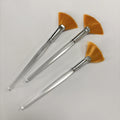 OEM Soft Cosmetic Single Fan Brushes for Face Aesthetician Fluffy Synthetic Masking Mini Mask Facial Peeling Clay Fan Brush