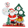 Santa Claus Snowman Christmas Ornament DIY Wood Tree Music Box in House Shape Factory Wholesale for Xmas