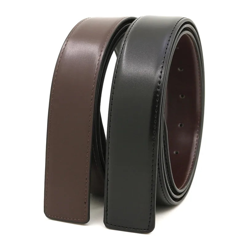New 3.3CM Men's Leather Belt Strap Pin Buckle Belts With Holes LQbelt Factory Custom Design