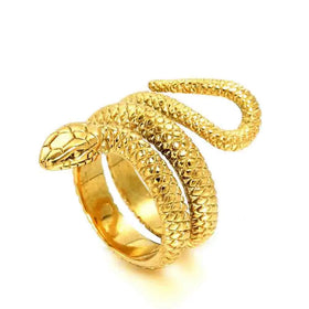 New Style Hot Selling Domineering Men's Retro Stainless Steel Ring Personalized Snake Python Stainless Steel Ring